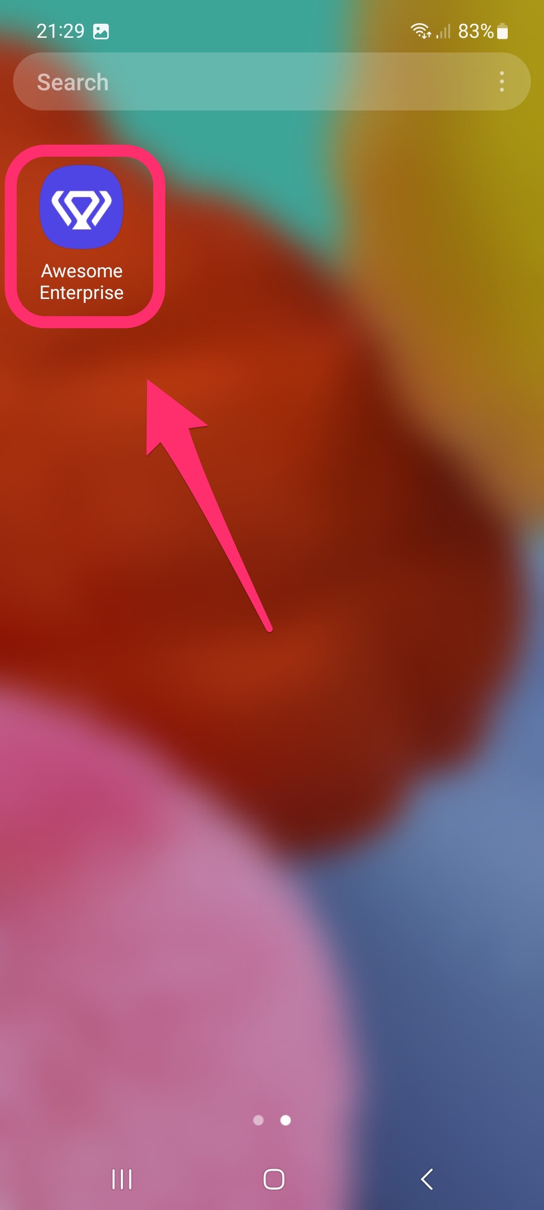 Icono de la app instalada en la pantalla de inicio de Android